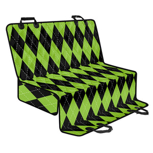 Black And Green Argyle Pattern Print Pet Car Back Seat Cover