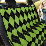 Black And Green Argyle Pattern Print Pet Car Back Seat Cover