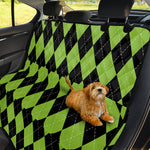 Black And Green Argyle Pattern Print Pet Car Back Seat Cover