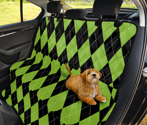 Black And Green Argyle Pattern Print Pet Car Back Seat Cover