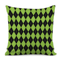 Black And Green Argyle Pattern Print Pillow Cover