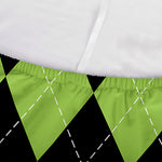 Black And Green Argyle Pattern Print Sofa Cover