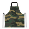 Black And Green Camouflage Print Apron