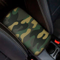 Black And Green Camouflage Print Car Center Console Cover