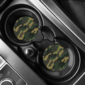 Black And Green Camouflage Print Car Coasters