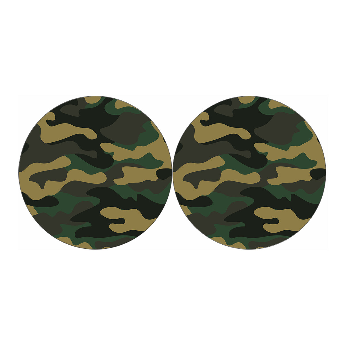 Black And Green Camouflage Print Car Coasters