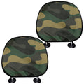 Black And Green Camouflage Print Car Headrest Covers