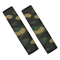 Black And Green Camouflage Print Car Seat Belt Covers