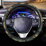 Black And Green Camouflage Print Car Steering Wheel Cover