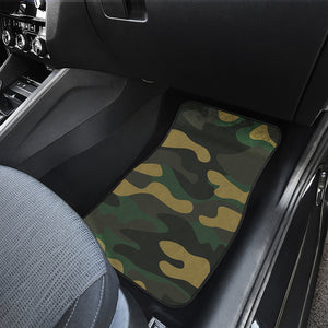 Black And Green Camouflage Print Front and Back Car Floor Mats