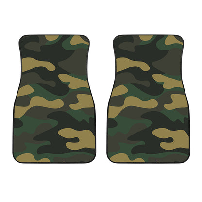 Black And Green Camouflage Print Front Car Floor Mats