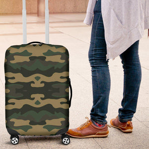 Black And Green Camouflage Print Luggage Cover GearFrost