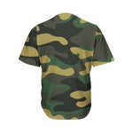 Black And Green Camouflage Print Men's Baseball Jersey