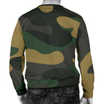 Black And Green Camouflage Print Men's Crewneck Sweatshirt GearFrost