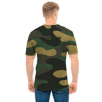 Black And Green Camouflage Print Men's T-Shirt
