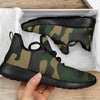 Black And Green Camouflage Print Mesh Knit Shoes GearFrost