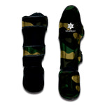 Black And Green Camouflage Print Muay Thai Shin Guard