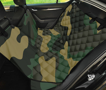 Black And Green Camouflage Print Pet Car Back Seat Cover