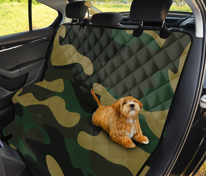 Black And Green Camouflage Print Pet Car Back Seat Cover