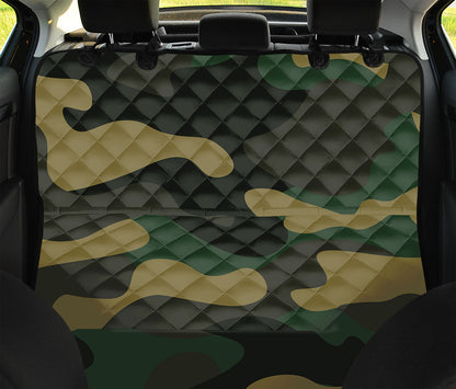 Black And Green Camouflage Print Pet Car Back Seat Cover