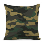 Black And Green Camouflage Print Pillow Cover