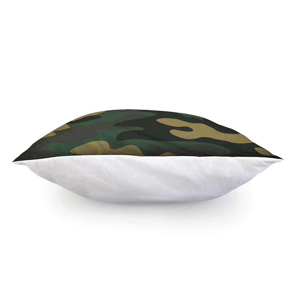 Black And Green Camouflage Print Pillow Cover