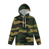 Black And Green Camouflage Print Pullover Hoodie