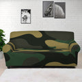 Black And Green Camouflage Print Sofa Cover