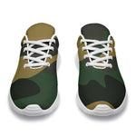 Black And Green Camouflage Print Sport Shoes GearFrost