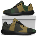 Black And Green Camouflage Print Walking Shoes