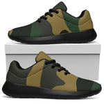 Black And Green Camouflage Print Sport Shoes GearFrost