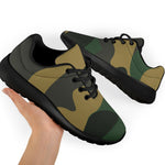 Black And Green Camouflage Print Sport Shoes GearFrost