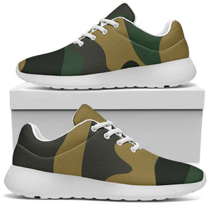 Black And Green Camouflage Print Sport Shoes GearFrost