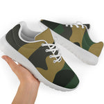 Black And Green Camouflage Print Sport Shoes GearFrost