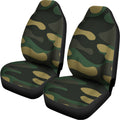 Black And Green Camouflage Print Universal Fit Car Seat Covers