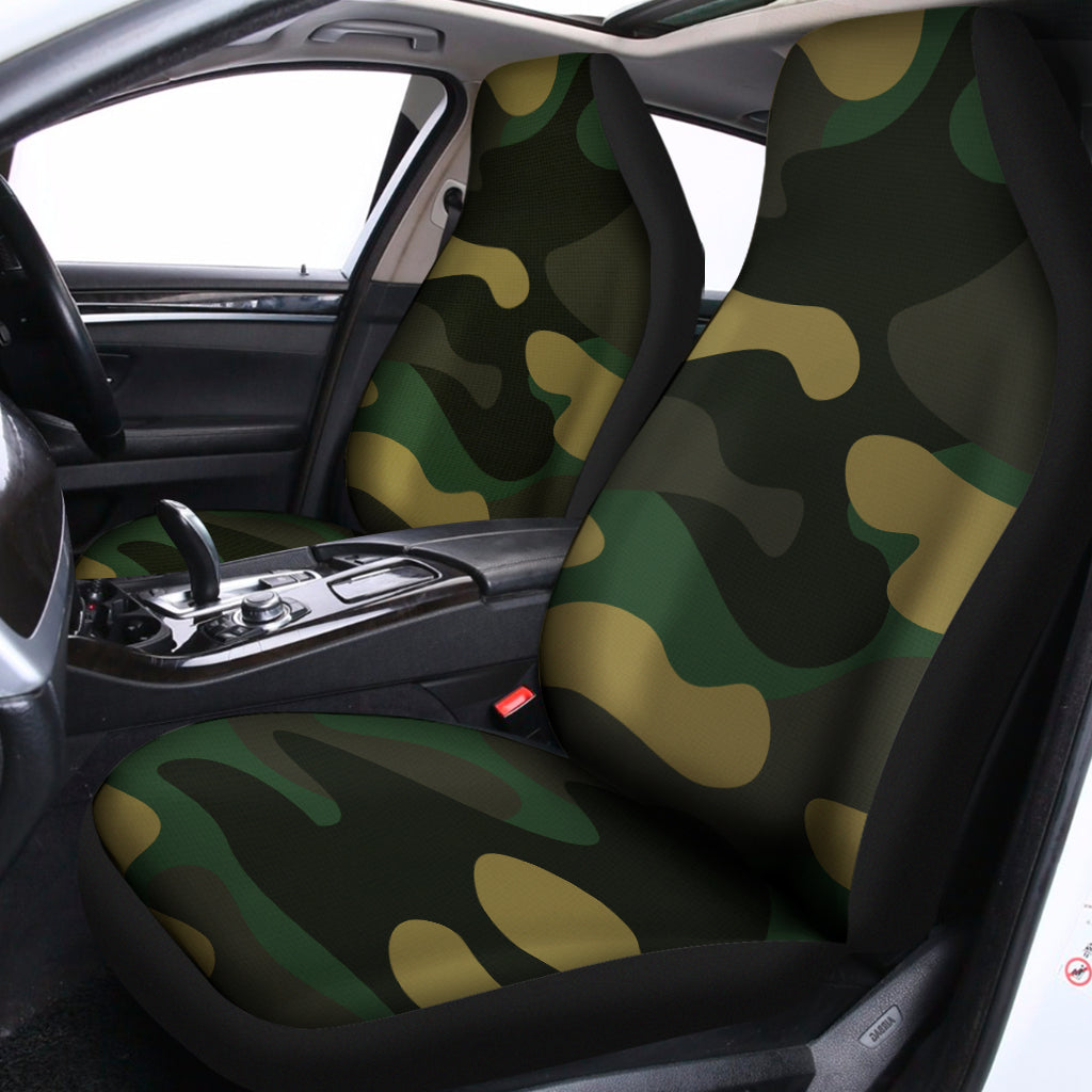Black And Green Camouflage Print Universal Fit Car Seat Covers