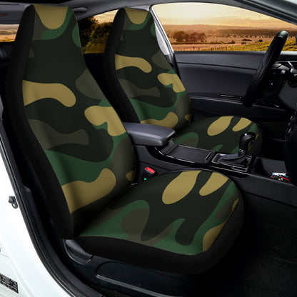 Black And Green Camouflage Print Universal Fit Car Seat Covers