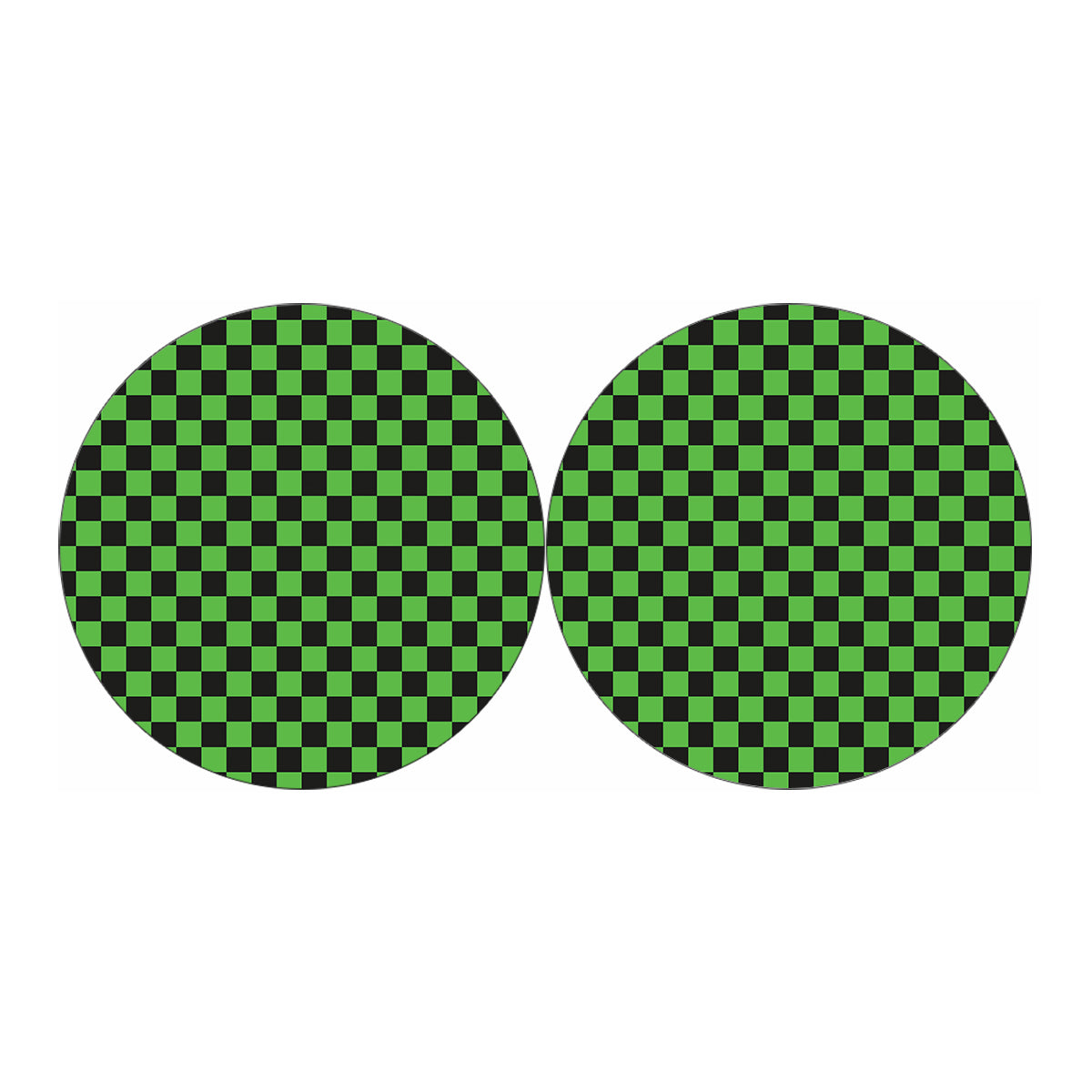 Black And Green Checkered Print Car Coasters