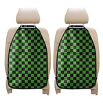 Black And Green Checkered Print Car Seat Organizers
