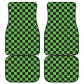 Black And Green Checkered Print Front and Back Car Floor Mats