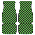 Black And Green Checkered Print Front and Back Car Floor Mats