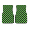 Black And Green Checkered Print Front Car Floor Mats