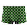 Black And Green Checkered Print Men's Boxer Briefs