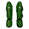 Black And Green Checkered Print Muay Thai Shin Guard