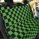 Black And Green Checkered Print Pet Car Back Seat Cover