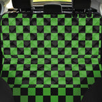 Black And Green Checkered Print Pet Car Back Seat Cover