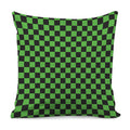 Black And Green Checkered Print Pillow Cover