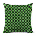 Black And Green Checkered Print Pillow Cover