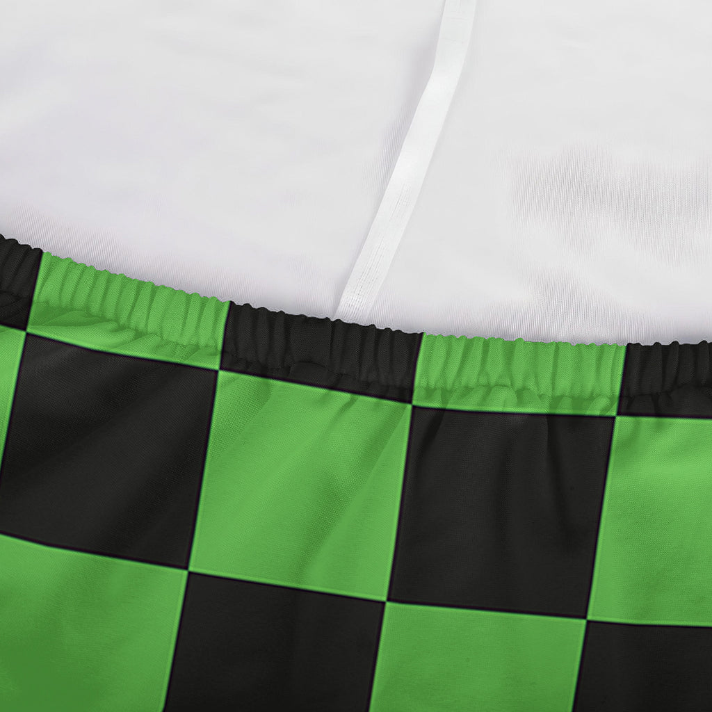 Black And Green Checkered Print Sofa Cover