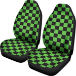 Black And Green Checkered Print Universal Fit Car Seat Covers